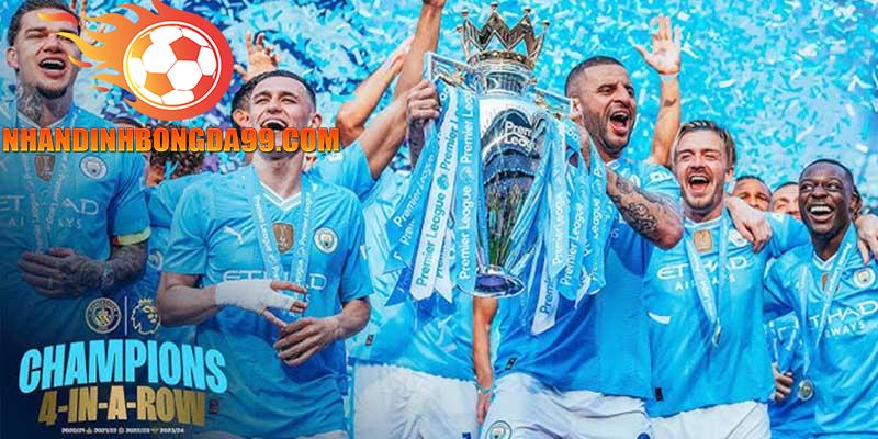 Man City hiện đang là đội giữ kỷ lục với 4 năm liên tiếp vô địch Ngoại hạng Anh